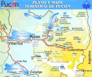 mapa turístico de Pucón e arredores (reprodução de imagem da Internet)