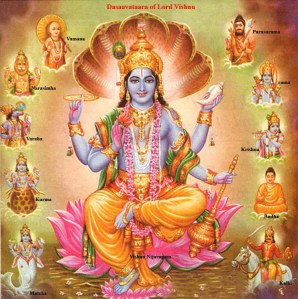 Vishnu e seus avatares (reprodução de imagem da Internet)