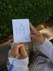 Michael brincando de desenhar o Taj